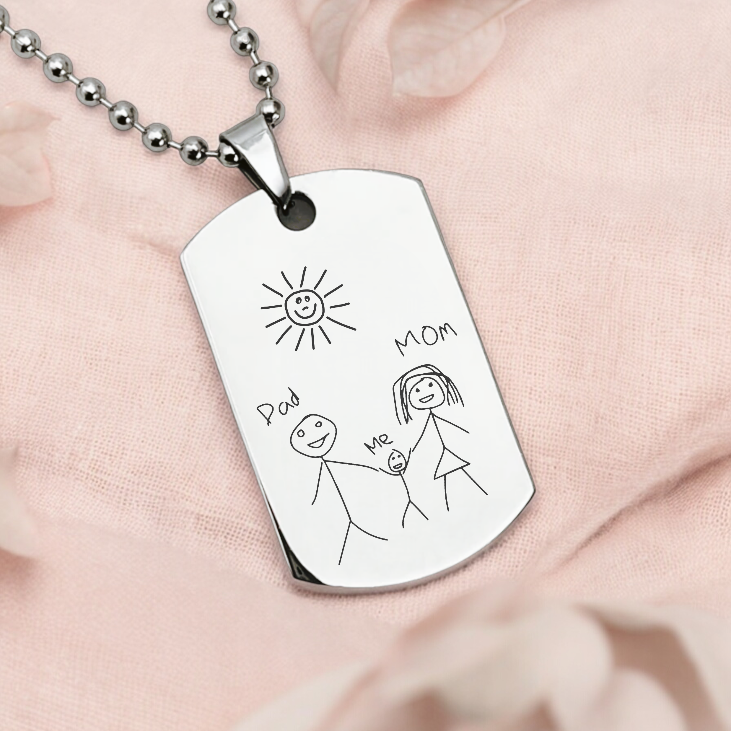 Actual Drawing, Personalised Dog Tag