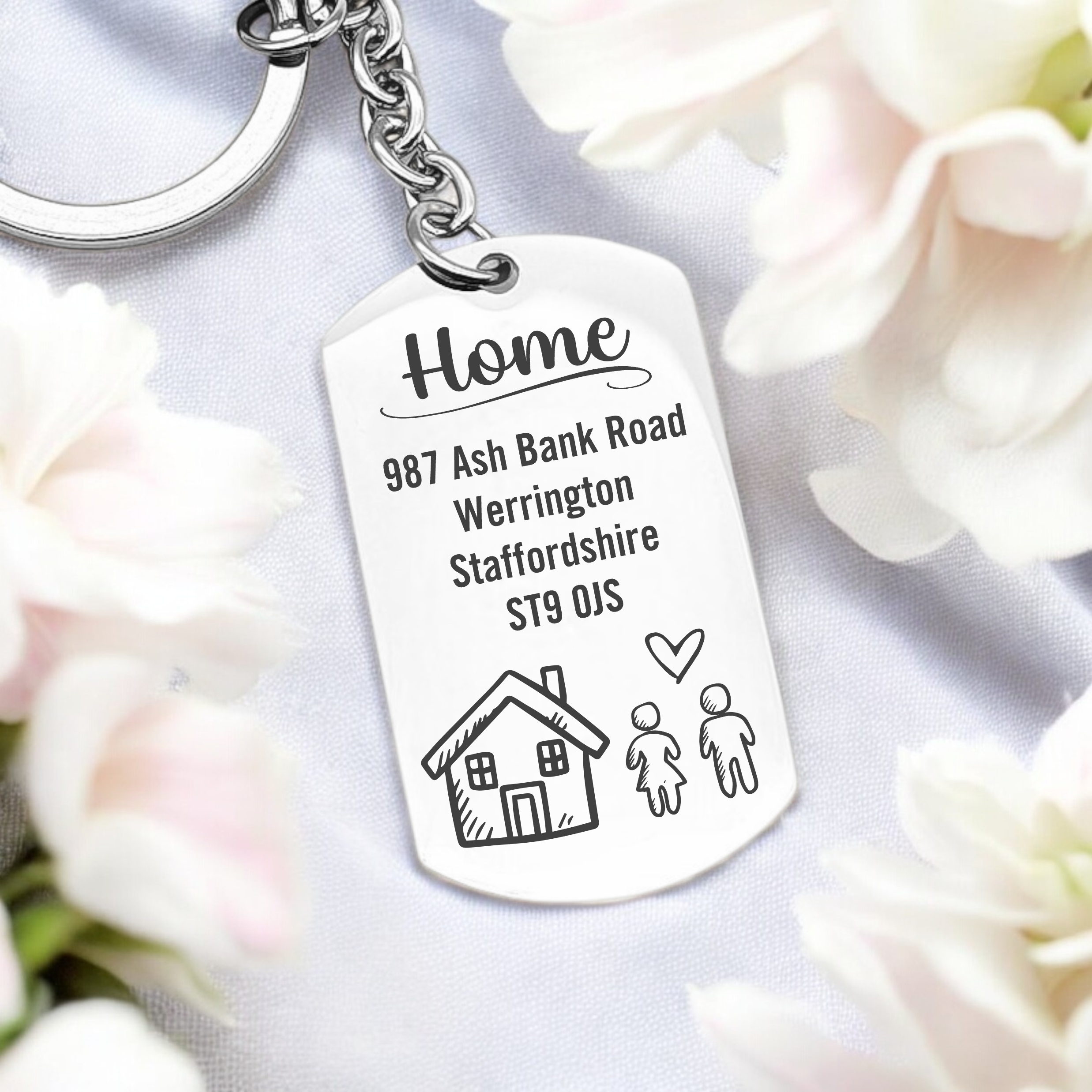 Personalised, New Home Key Ring