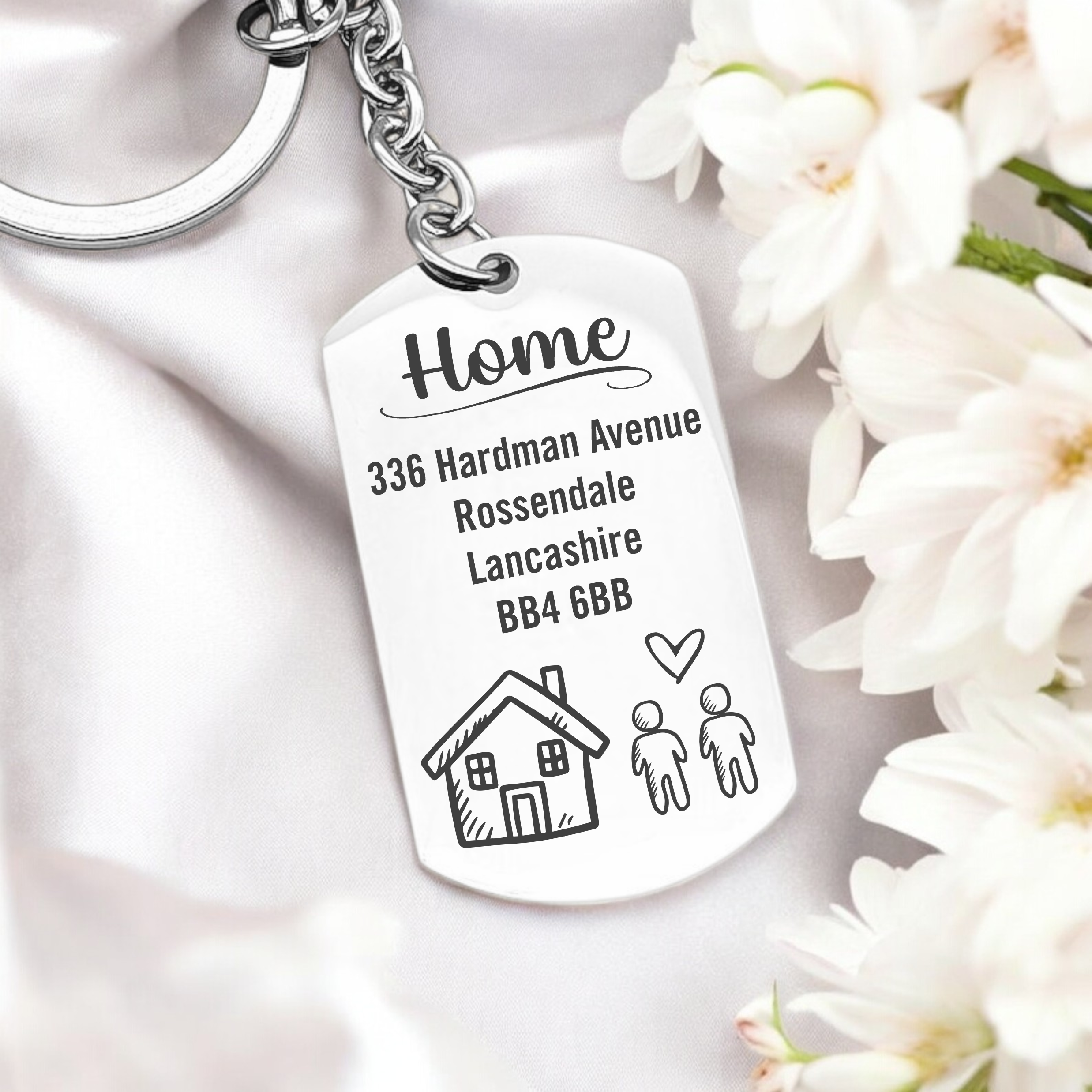 Personalised, LGBTQ+ New Home Key Ring