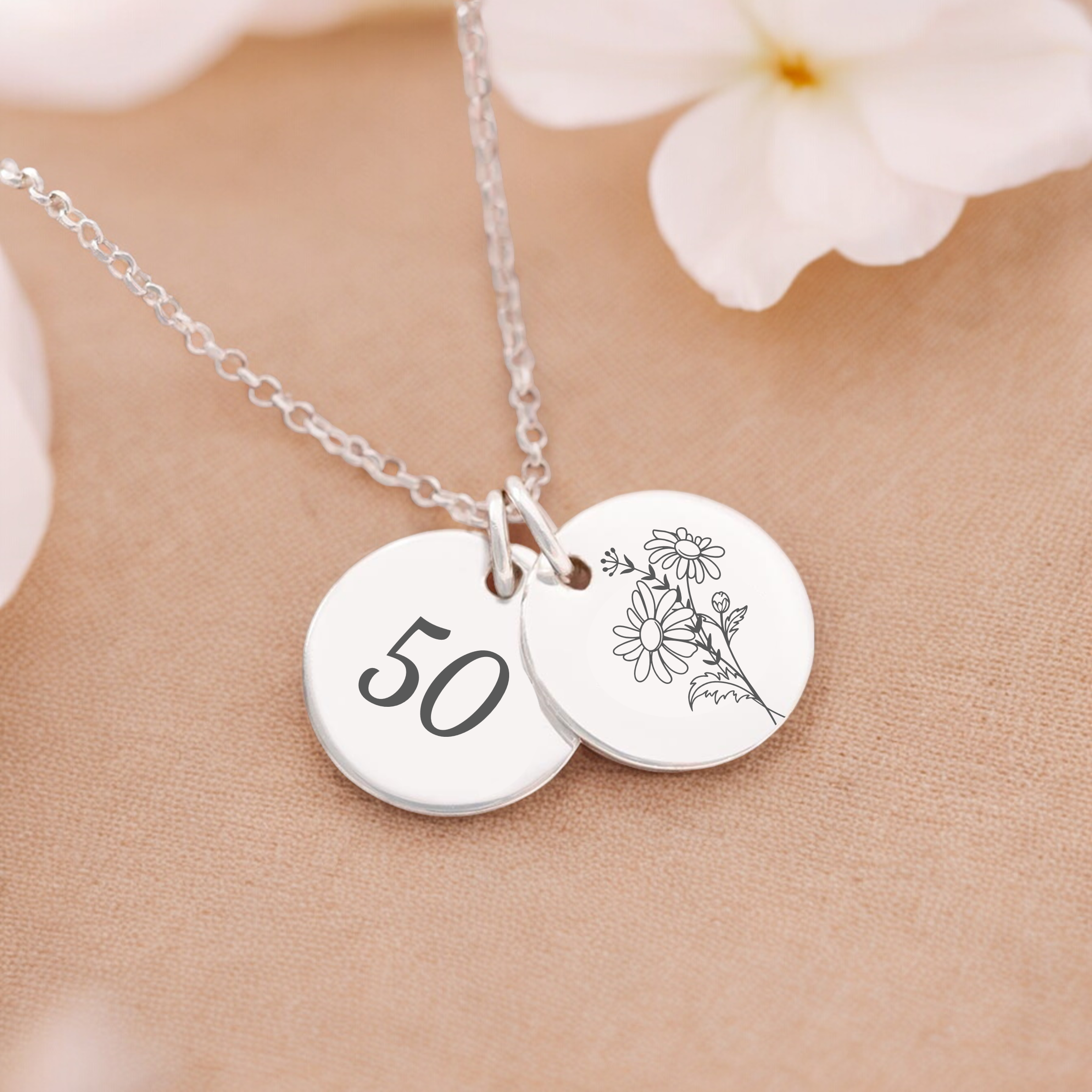 Birth Flower, Milestone Necklace