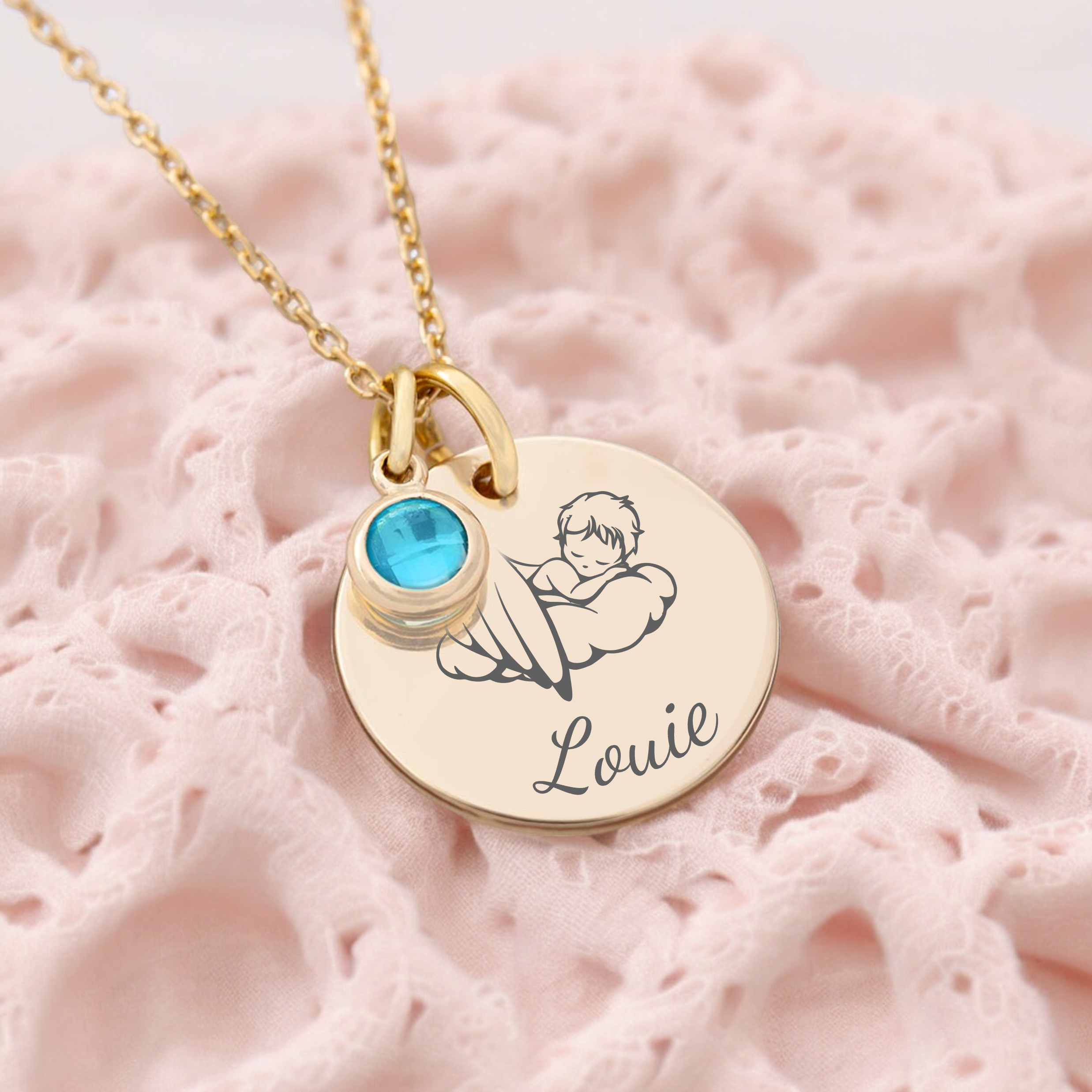 Baby loss, Memorial Birthstone Necklace