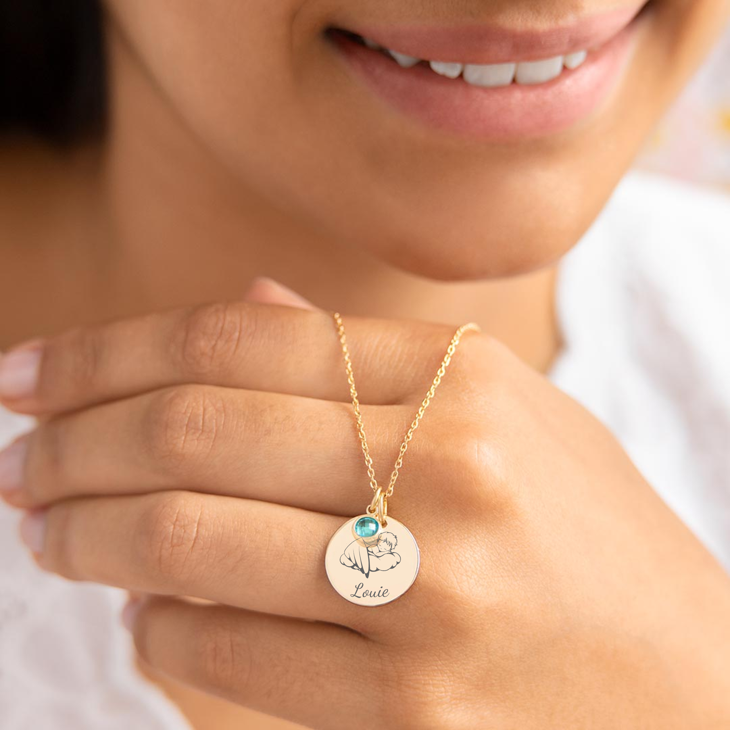 Baby loss, Memorial Birthstone Necklace