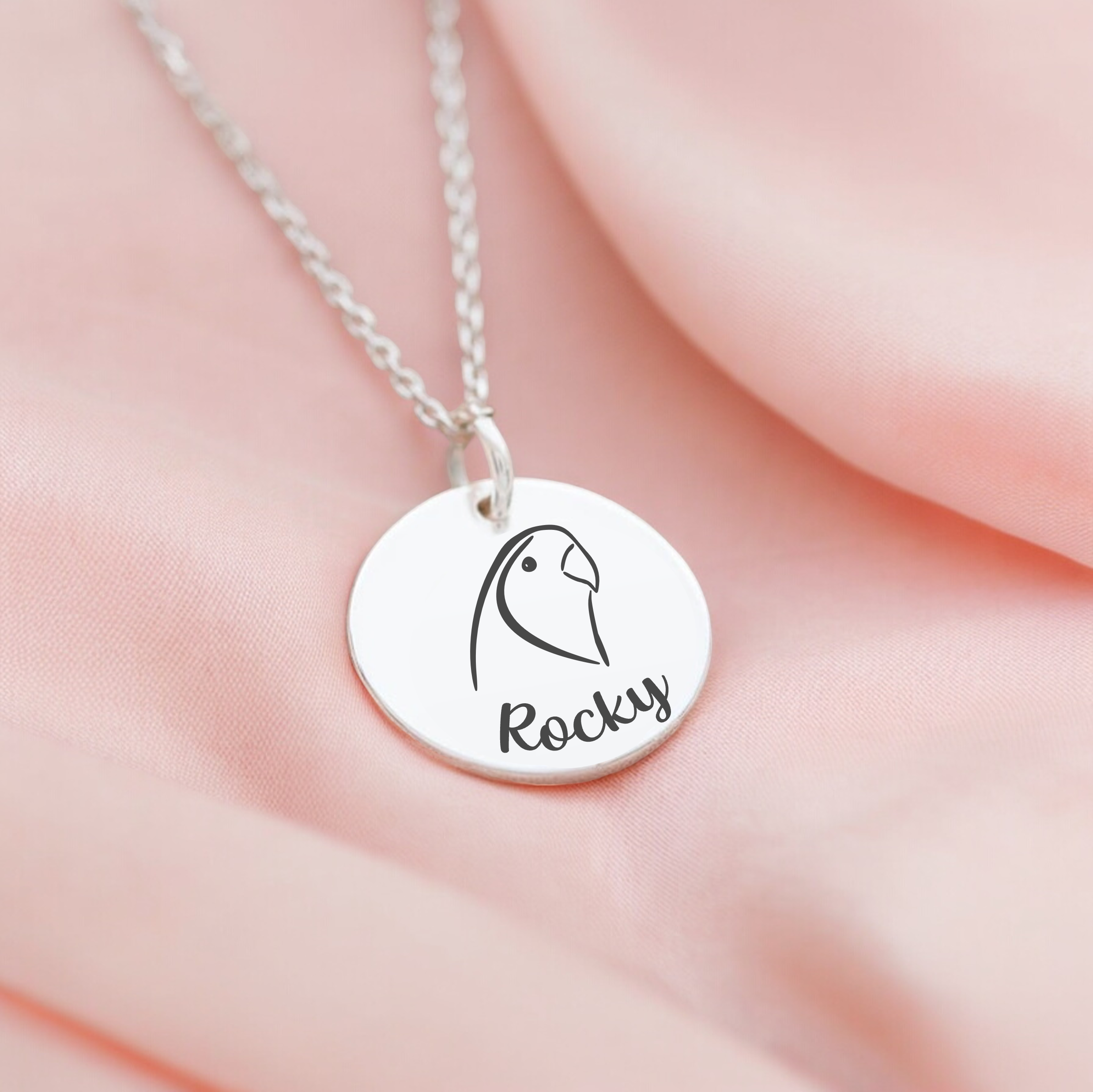 Personalised, Budgerigar Necklace