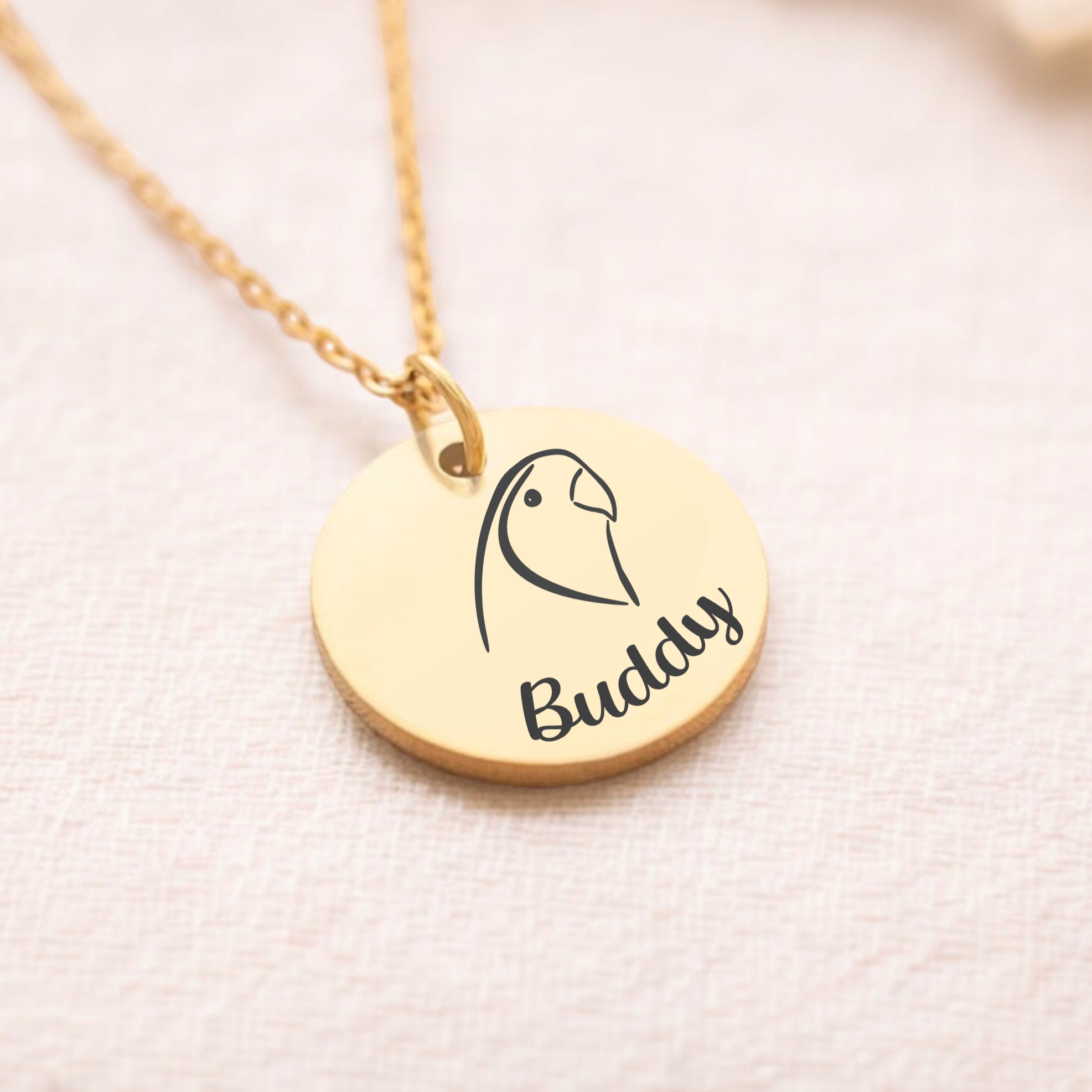 Personalised, Budgerigar Necklace