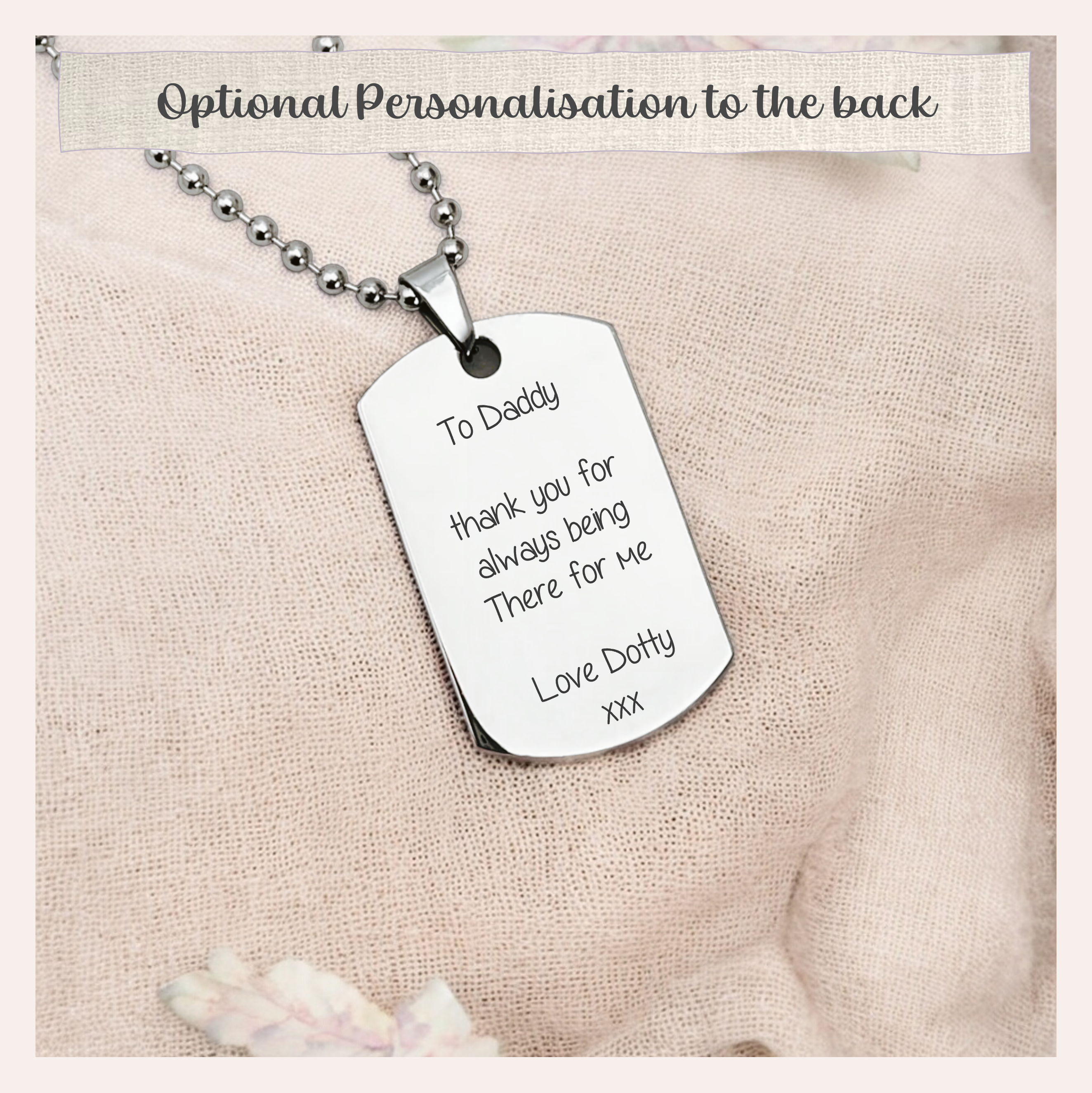 Eternal Echo's, Actual Handwriting, Personalised Dog Tag